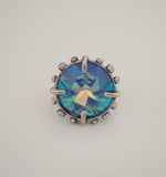 Iridescent Crystal and Turquoise Ring (Size 7.5)