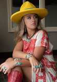 Adjustable Royston Turquoise Concho Ring