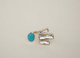 Crystal and Kingman Turquoise Ring (Size 8.5)