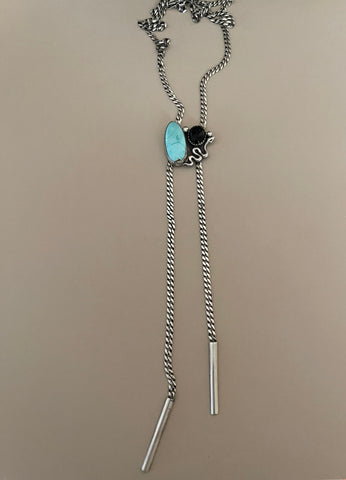 Royston Turquoise and Onyx Bolo