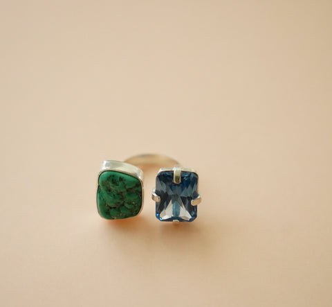 Turquoise and Gem Ring (Size 8)