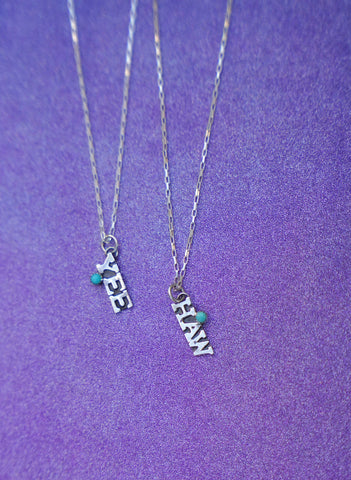 Turquoise YEE HAW Friendship Necklaces