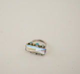 Crystal and Kingman Turquoise Ring (Size 6)