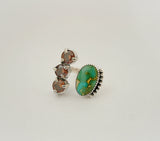 Adjustable Gem and Turquoise Ring (Size 7.5)
