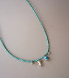Kingman Turquoise Charm Necklace (16”)