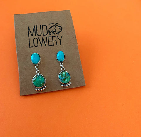 Carico Lake and Royston Turquoise Earrings