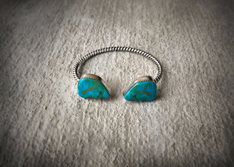 Sterling Silver and Kingman Turquoise Cuff