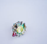 Crystal and Turquoise Ring (Size 10)