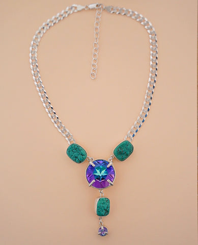 Turquoise and Crystal Necklace