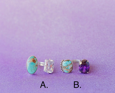 Royston Turquoise and Gem Rings (2 Options)