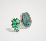 Crystal and Baja Turquoise Ring (Size 8)