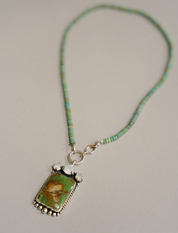 Crystal and Turquoise Necklace (16”)