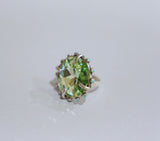 Green Crystal and Turquoise Ring (Size 7)