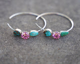 Royston and Pink Gem Hoops