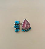 Kingman Turquoise and Pink Rhodochrosite Ring (8)