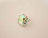 Crystal and Turquoise Ring (Size 7)