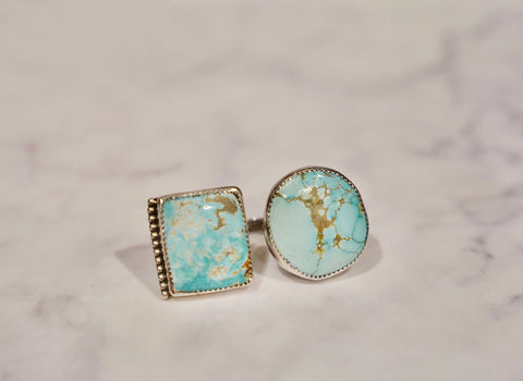 Square and Circle Royston Turquoise Ring (8)