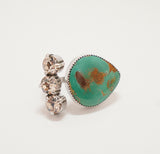 Royston Turquoise and Crystal Ring (Size 8)