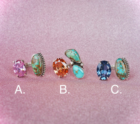 Gemstone and Royston Turquoise Rings